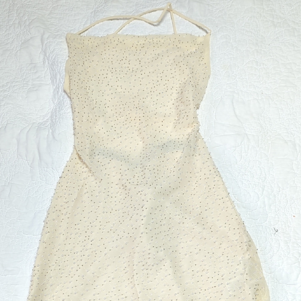 Forever 21 Cream Dress with Bead Accents